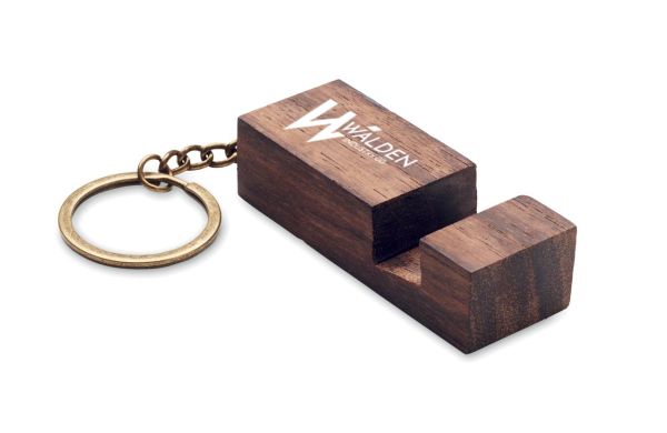 Schlüsselring mit Halter aus Walnussholz- holzfarbe