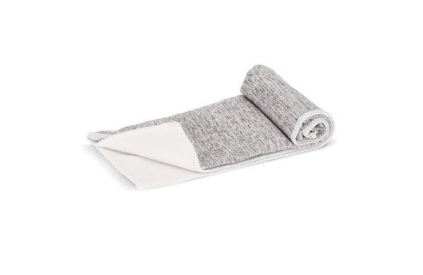 Schnelltrocknendes Golfhandtuch mit Haken R-PET 30x30cm Sublimation, weiss/grau