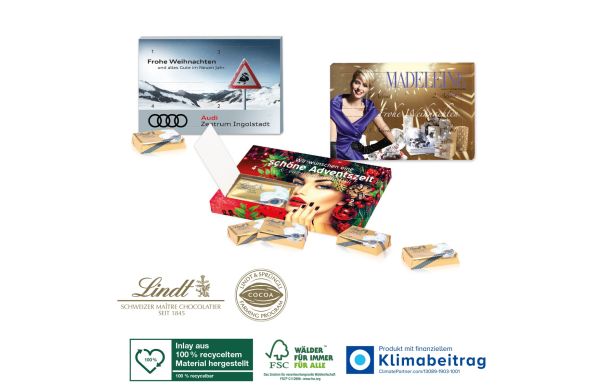 Super-Mini-Adventskalender Lindt XXS Inlay aus recyceltem Material