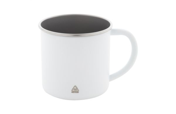 Tasse aus recyceltem Edelstahl Hossa, weiß