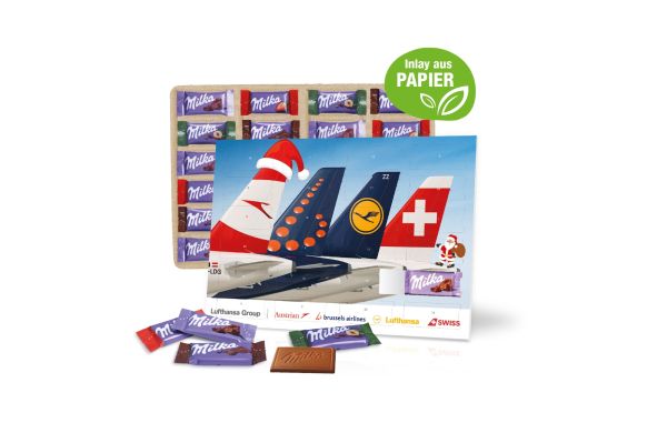 Tisch-Adventskalender Organic mit Milka Schokolade Mix