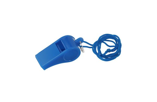 Trillerpfeife mit Umhängekordel_ blau
