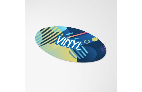 Vinyl Sticker Oval 50x25mm, weiss