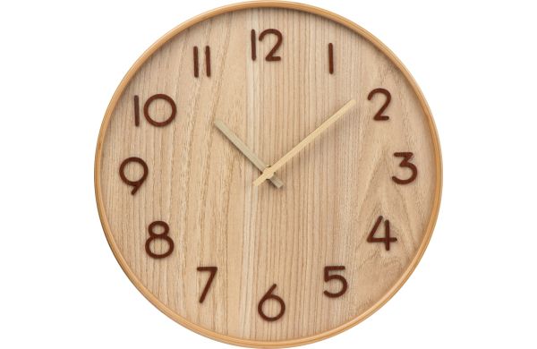 Wanduhr aus Holz - beige