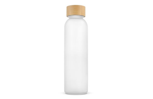 Wasserflasche Glas & Bambus 500ml, weiss
