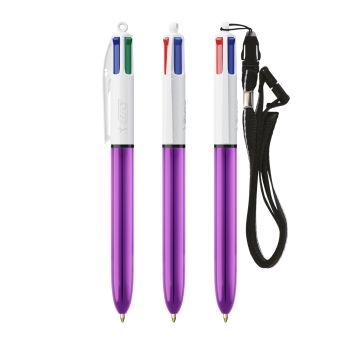 BIC- 4 Colours Shine balpen + keycord