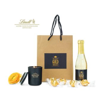 Geschenkset / Presentset: Jij bent goud waard Zakje