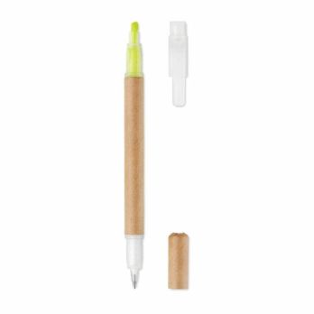 DUO PAPER Balpen met markeerstift