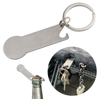 Sleutelhanger met boodschappenchip en flesopener