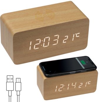 Bureauklok met geïntegreerde draadloze oplader