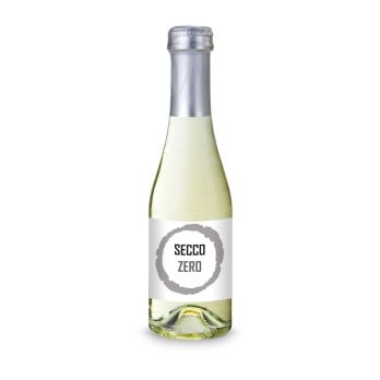 Secco ZERO - Mousserende drank van alcoholvrije wijn - Doorzichtige fles - 0,2 l