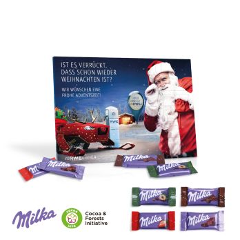 Tafel adventskalender met Milka chocolade