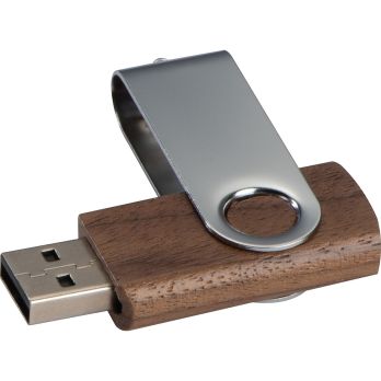 USB-stick van donker hout 4GB