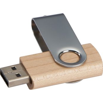 USB-stick van lichtgekleurd hout 4GB