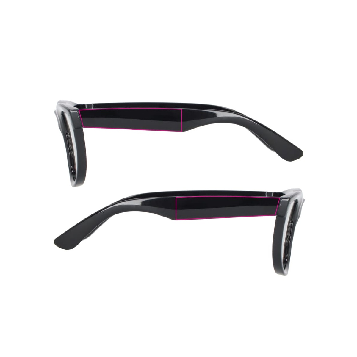 1 cm van het linker en rechter scharnier (13 x 61 mm)