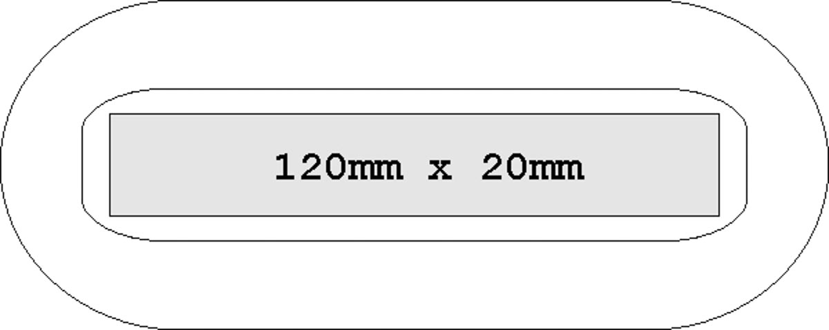 boven- en onderkant (12x2 cm)