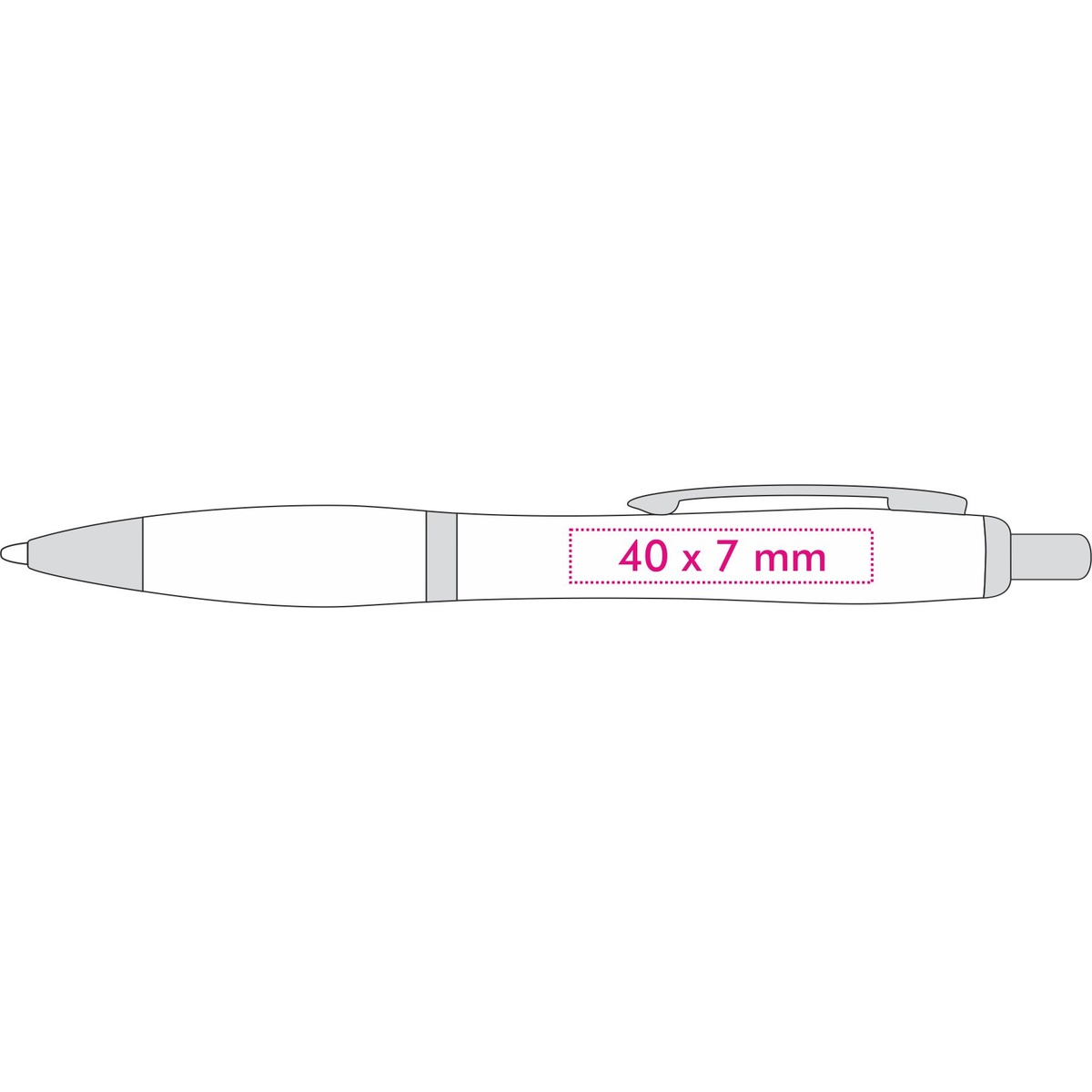 Links van de clip (4 x 0,7 cm)