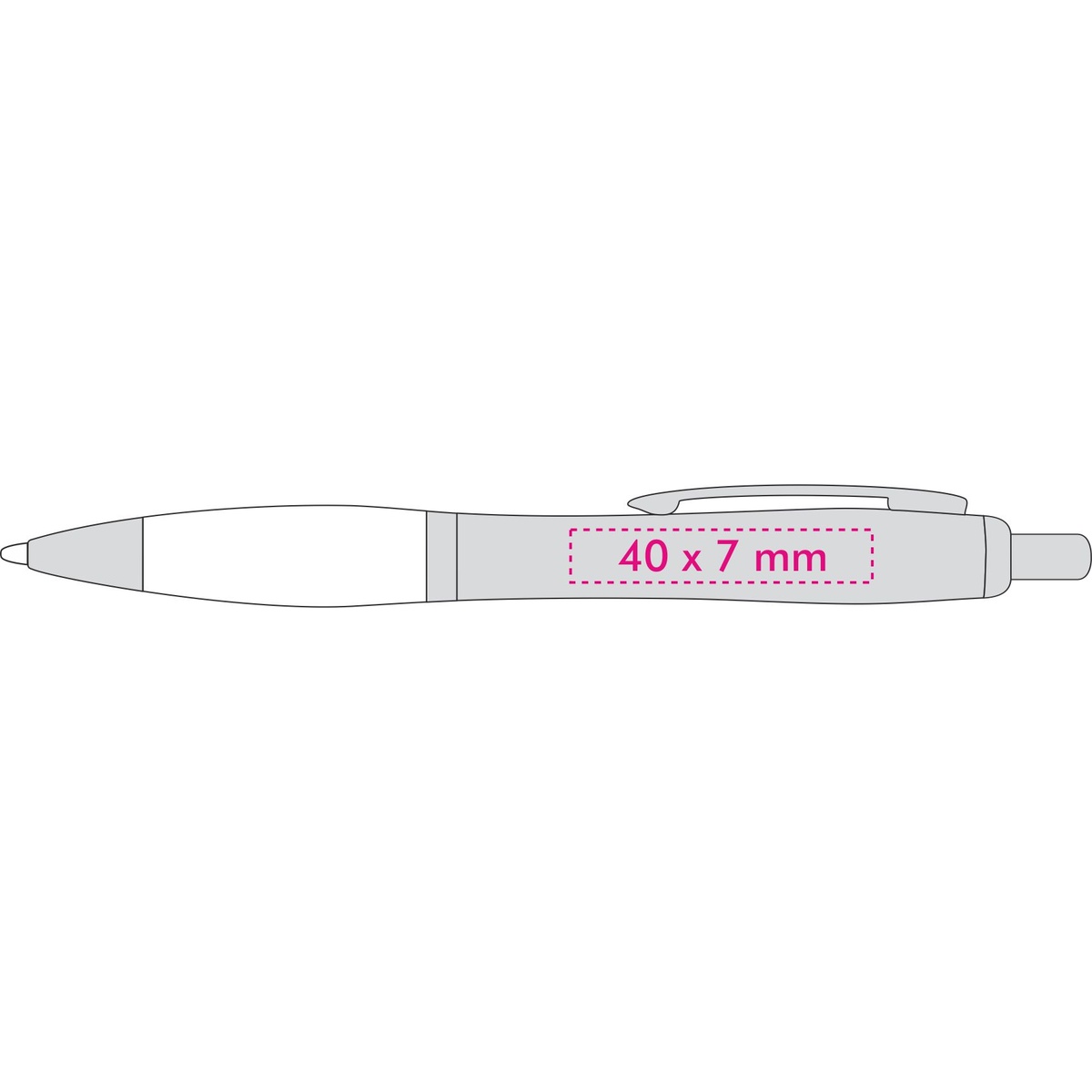 Links van de clip (4 x 0,7 cm)