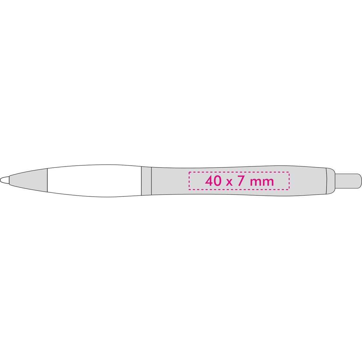 Links van de clip (3 x 0,6 cm)