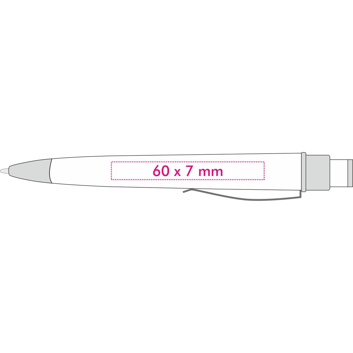 Links van de clip (6 x 0,7 cm)