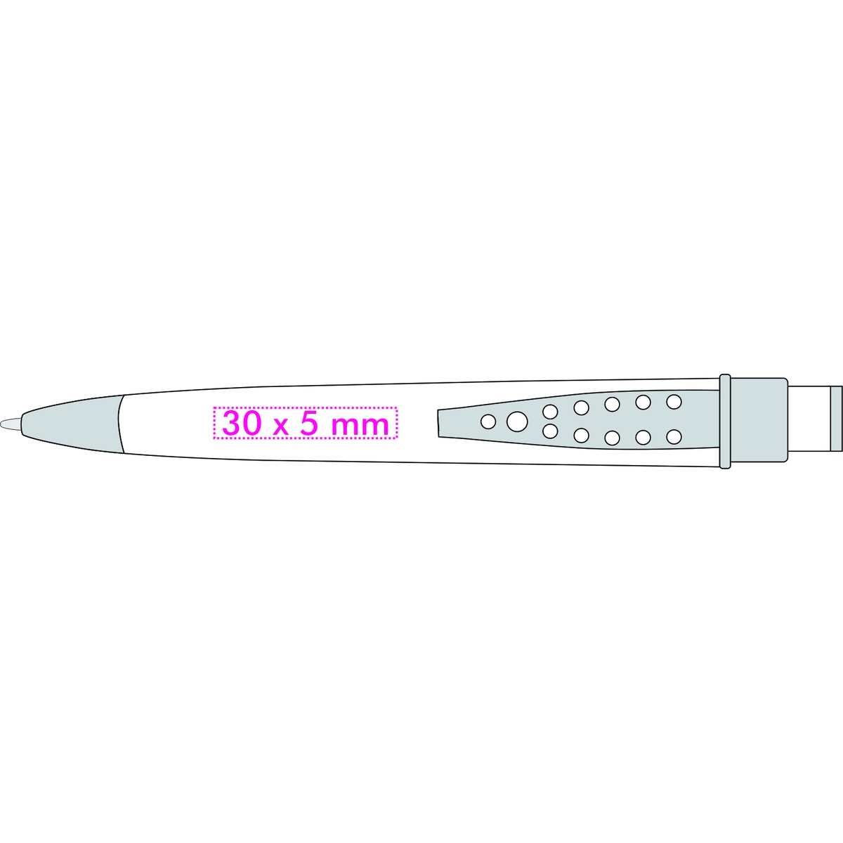 Verlengde van de clip (3 x 0,5 cm)