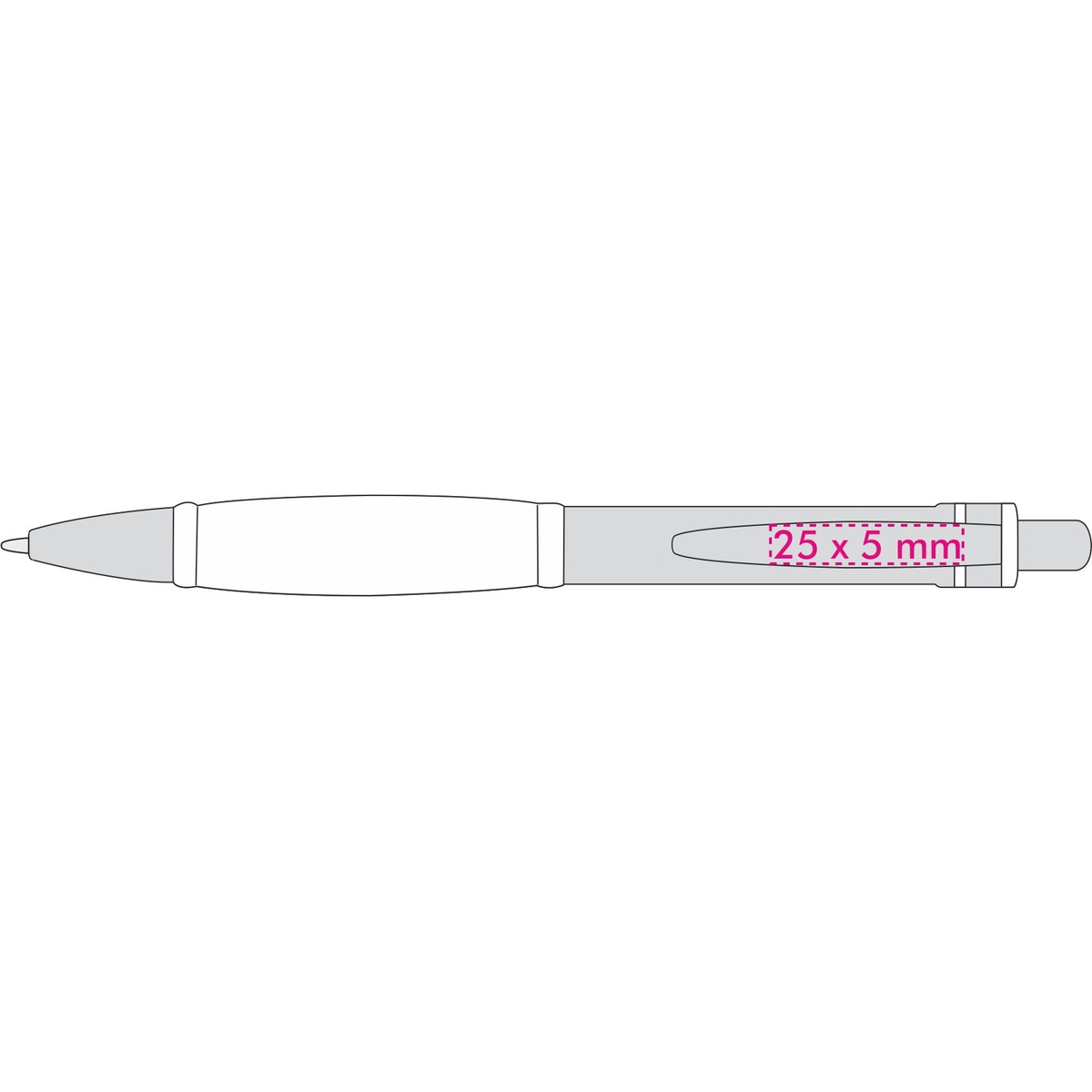 Links van de clip (3,5 x 0,6 cm)