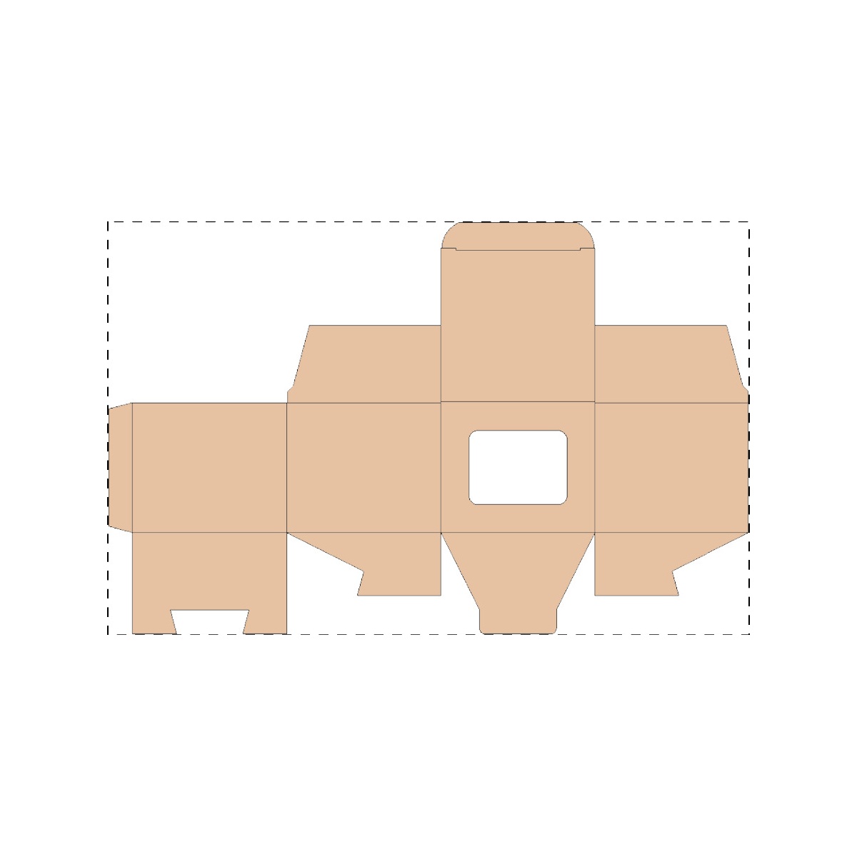 Kraft karton met venster (34,4 x 22,1 cm)