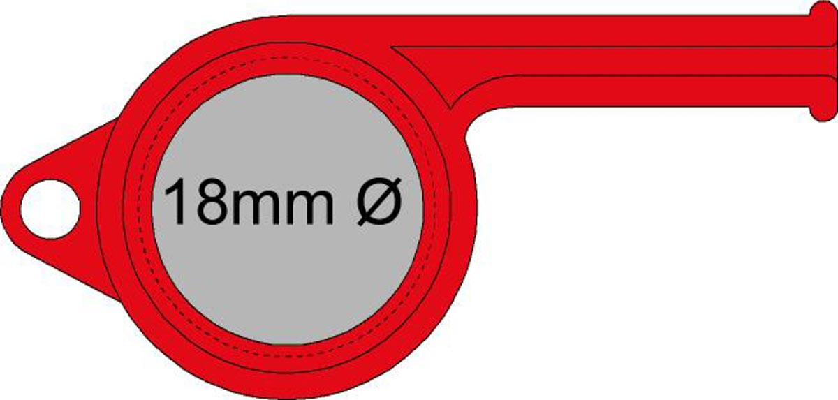 aan de zijkant van de pijp (Ø 1,8 cm)