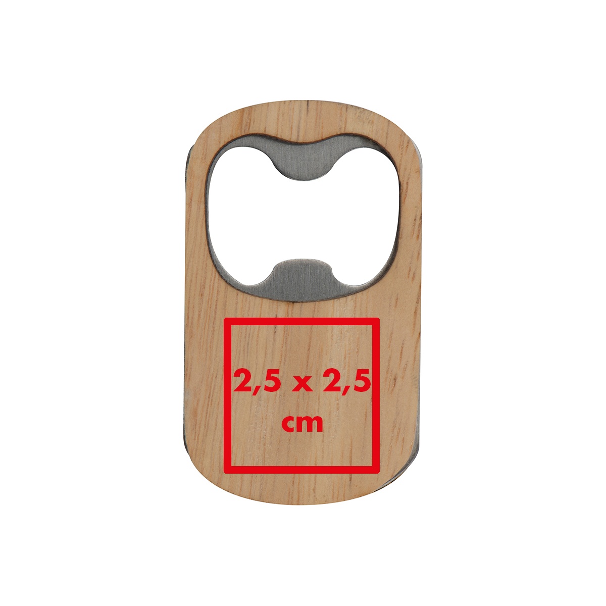 In het onderste gedeelte (2,5 x 2,5 cm)