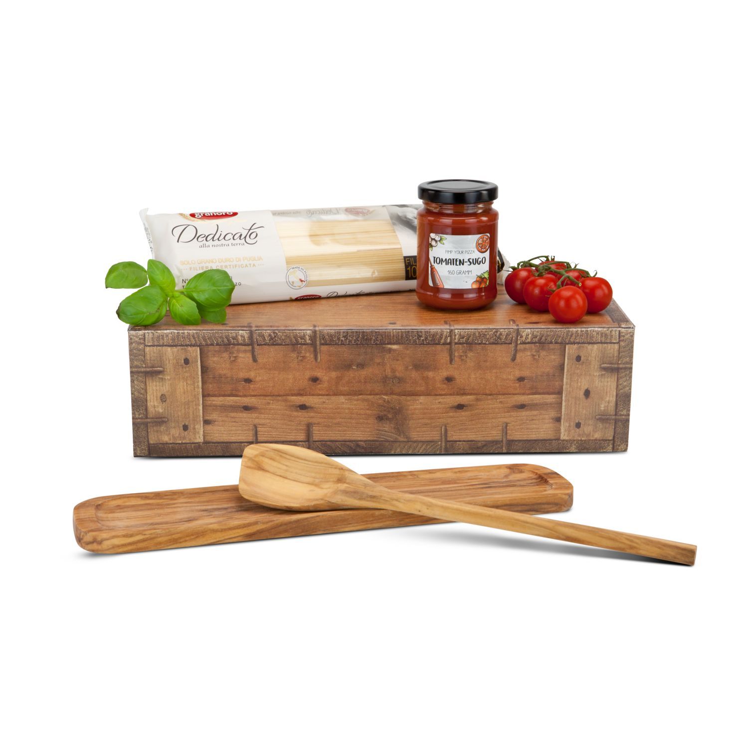 op het bord (27 x 4 cm)