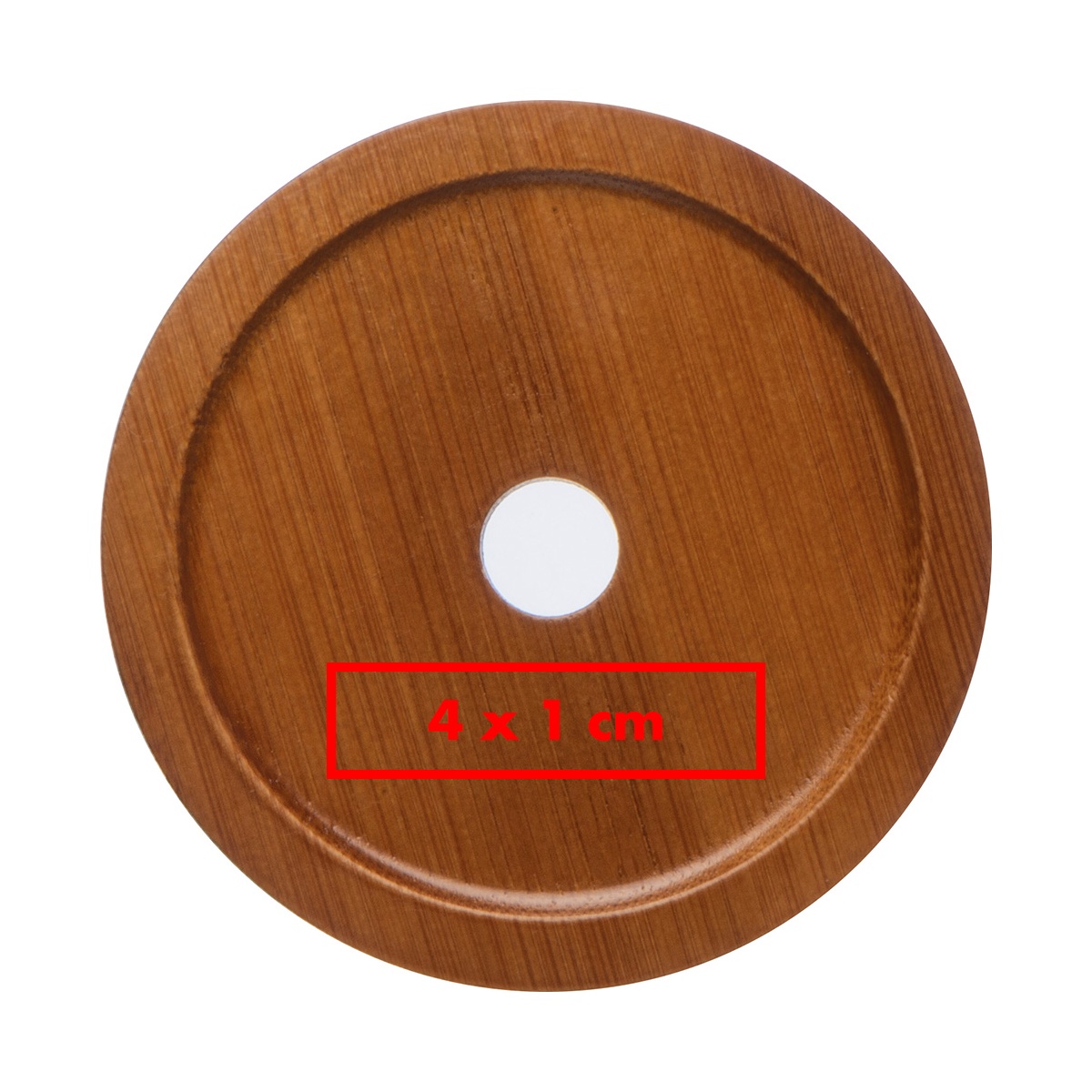 Op de deksel (4 x 1 cm)