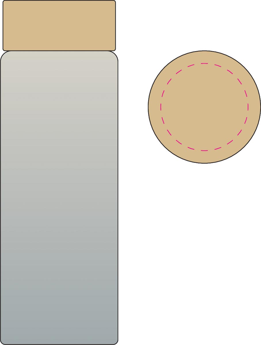 op deksel (Ø 5,2 cm)