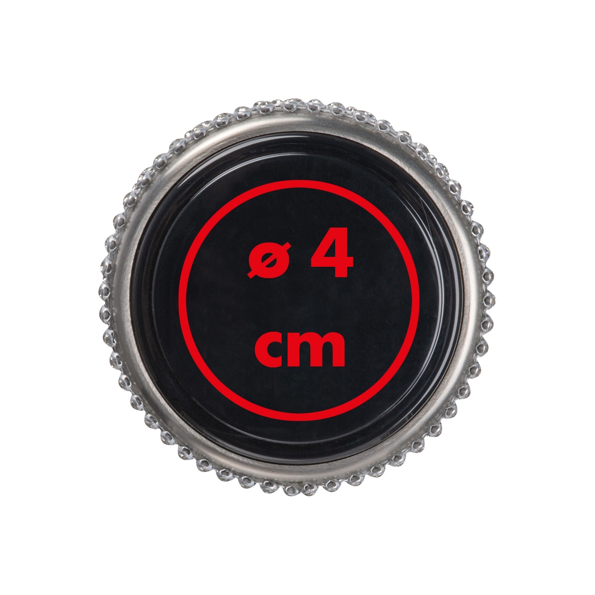 Op de deksel (⌀ 4 cm)