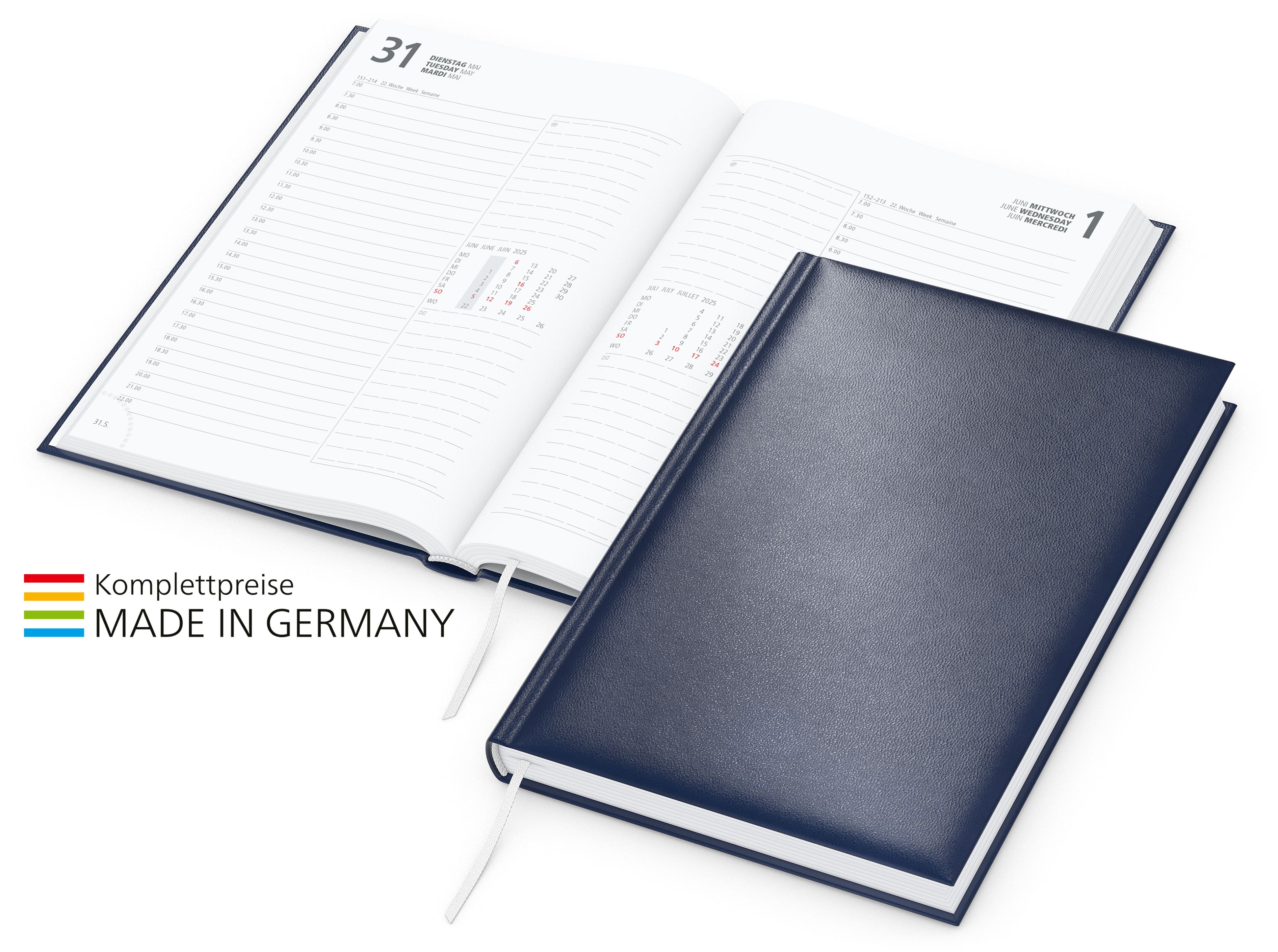 op de voorklep, 15 mm vanaf het midden van de onderkant (10,0 x 5,0 cm)