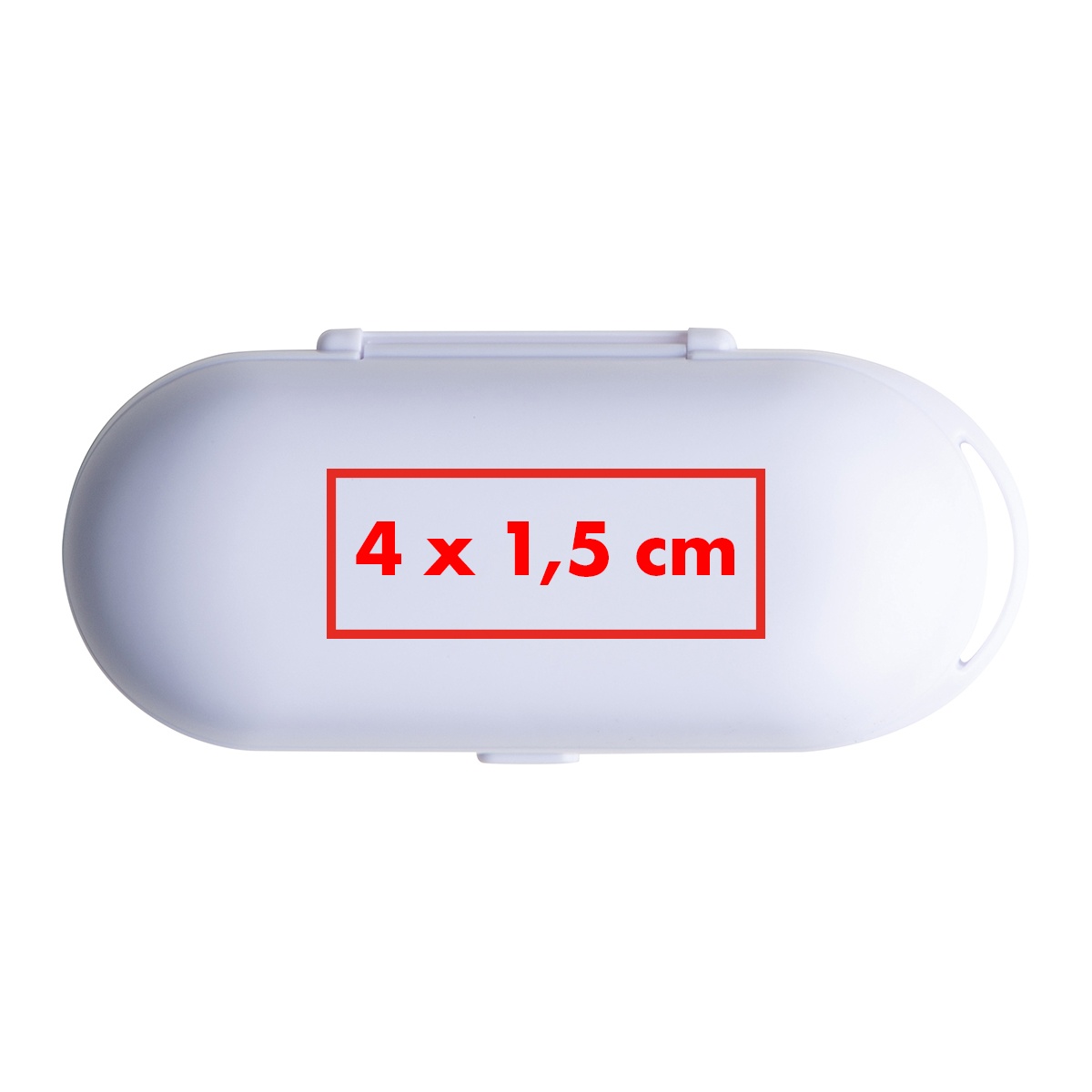 Op de deksel (5 x 1,5 cm)