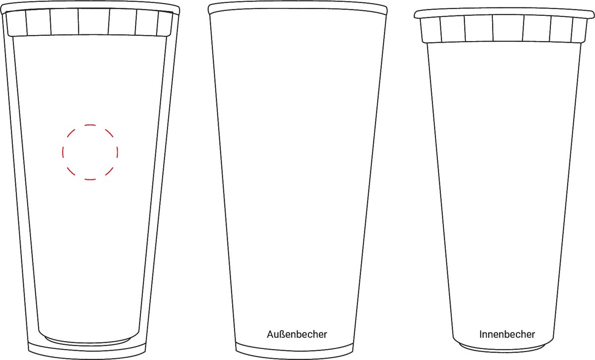 op binnenbeker (Ø 2,5 cm)