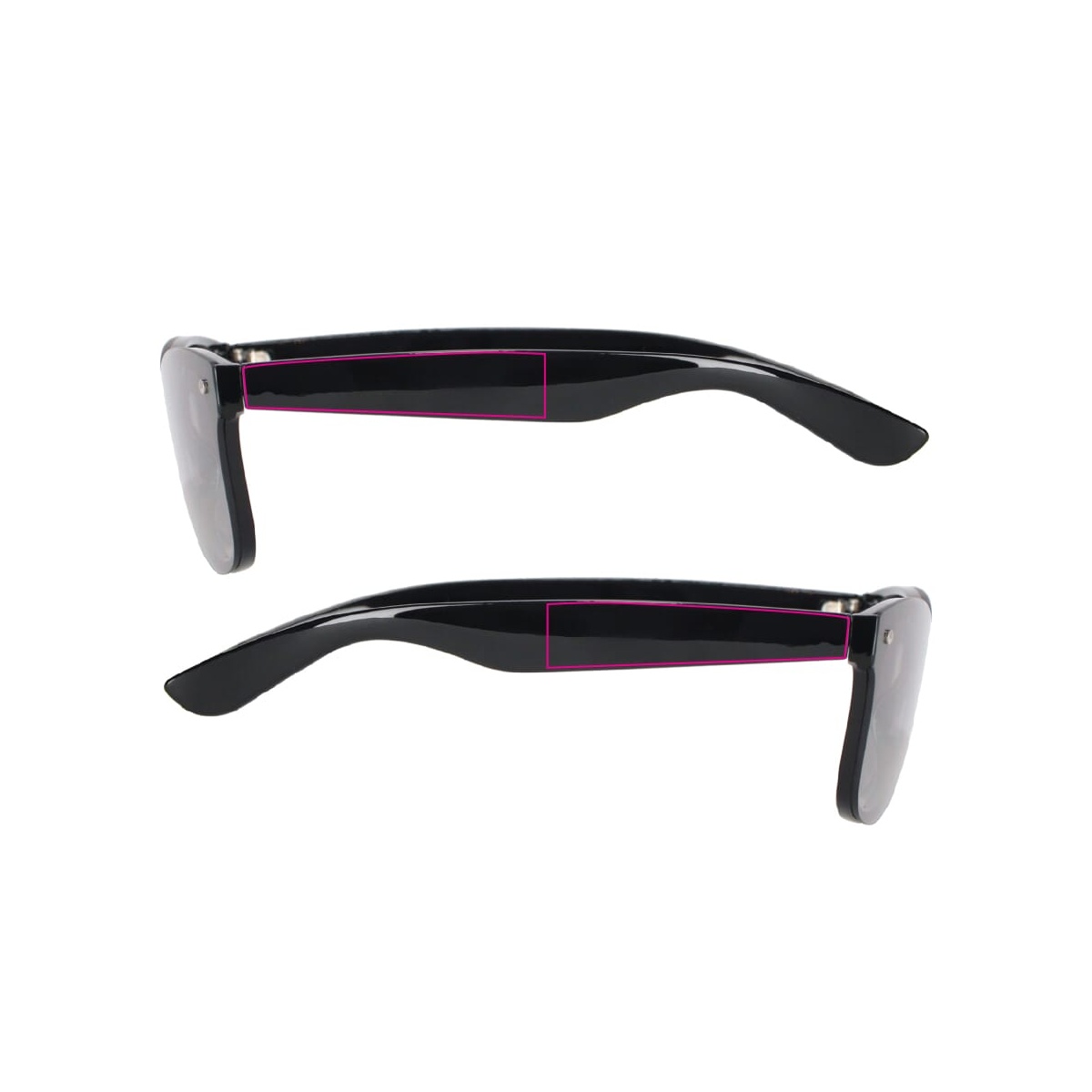 1 cm van het linker en rechter scharnier (13 x 58 mm)