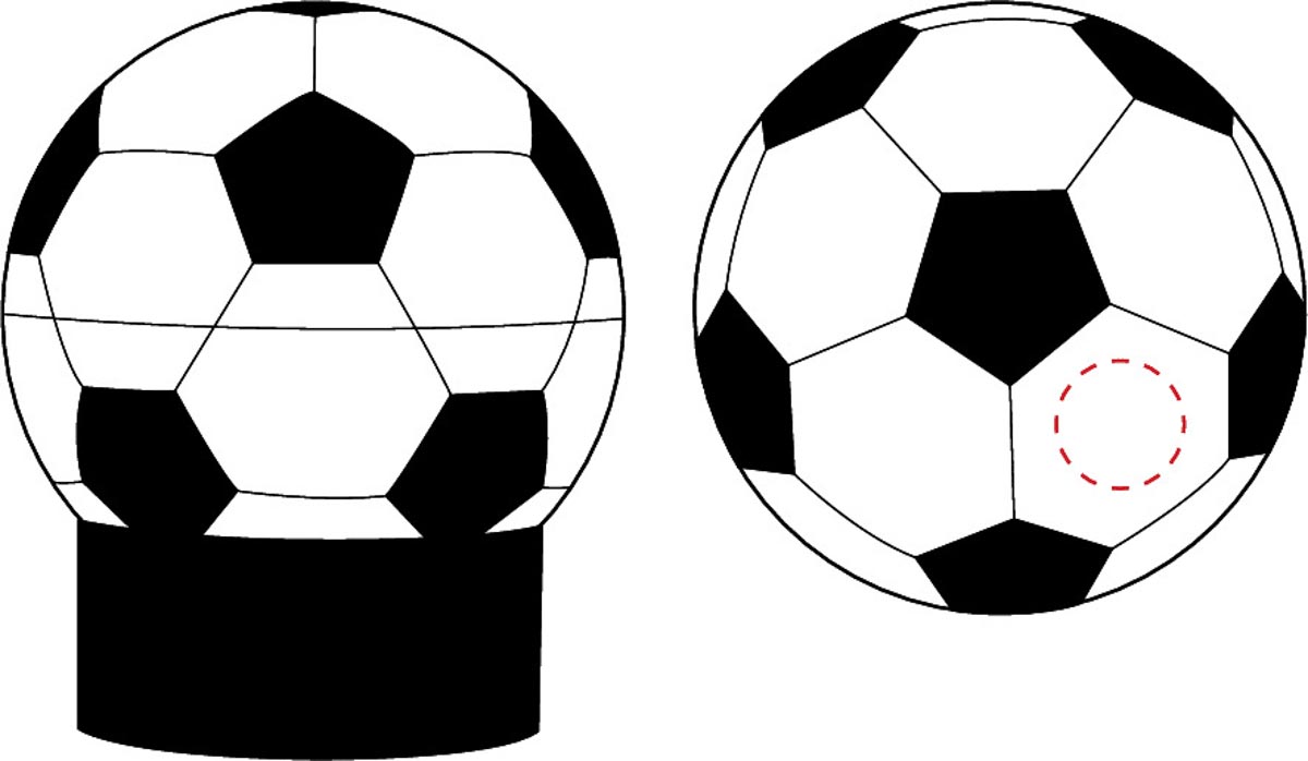 op een wit segment (Ø 1,5 cm)