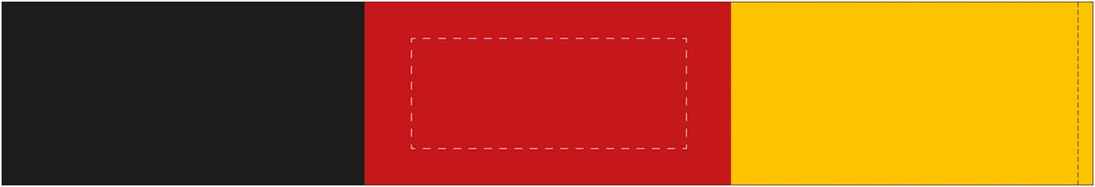 Rood segment in het midden (15x6 cm)