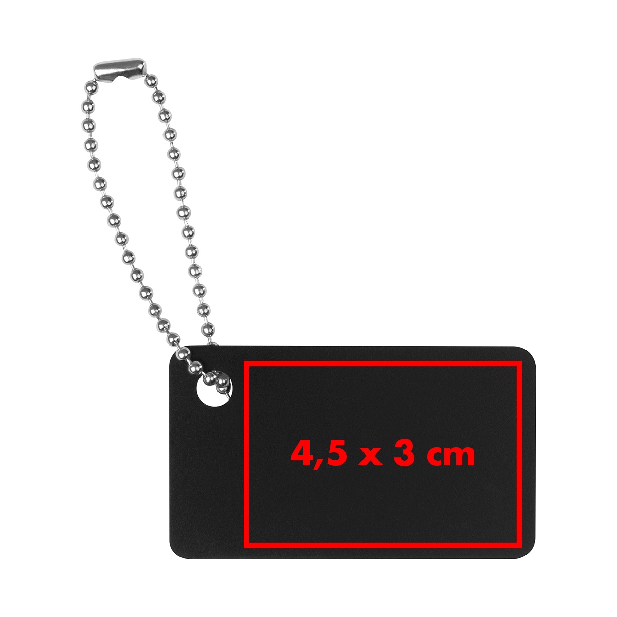 Op de metalen plaat (4,5 x 3 cm)