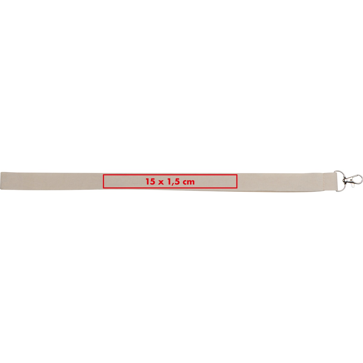 Op het lanyard (18 x 1,5 cm)