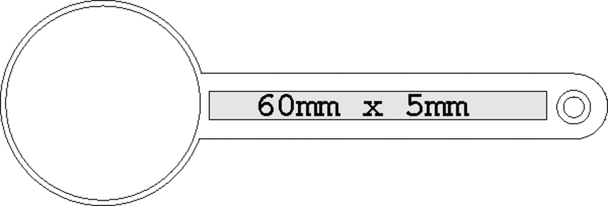 op middenhandvat (6x0,5 cm)