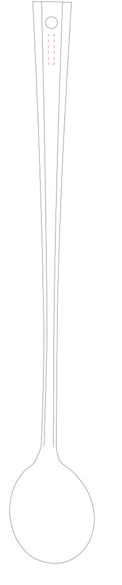 op de achterkant van het handvat (1x0,2 cm)