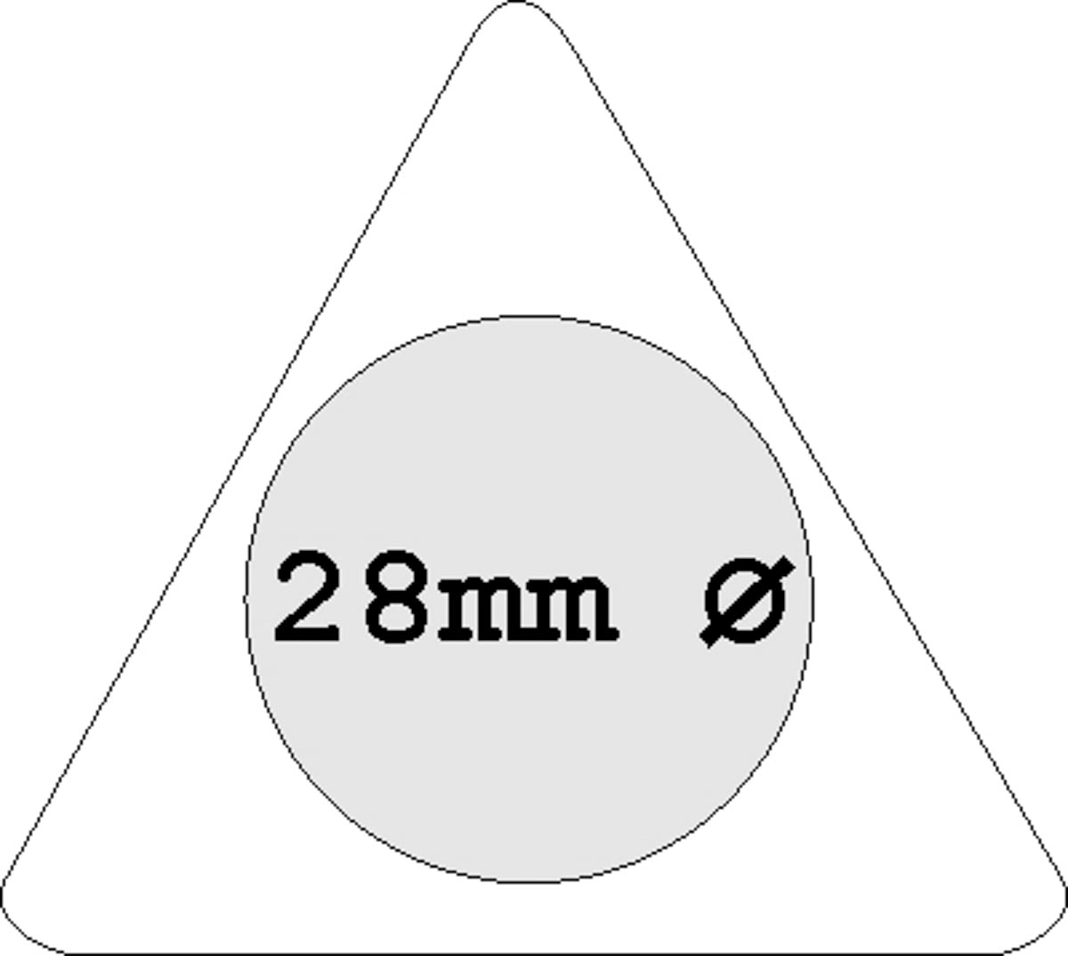 Midden bovenaan (Ø 2,8 cm)