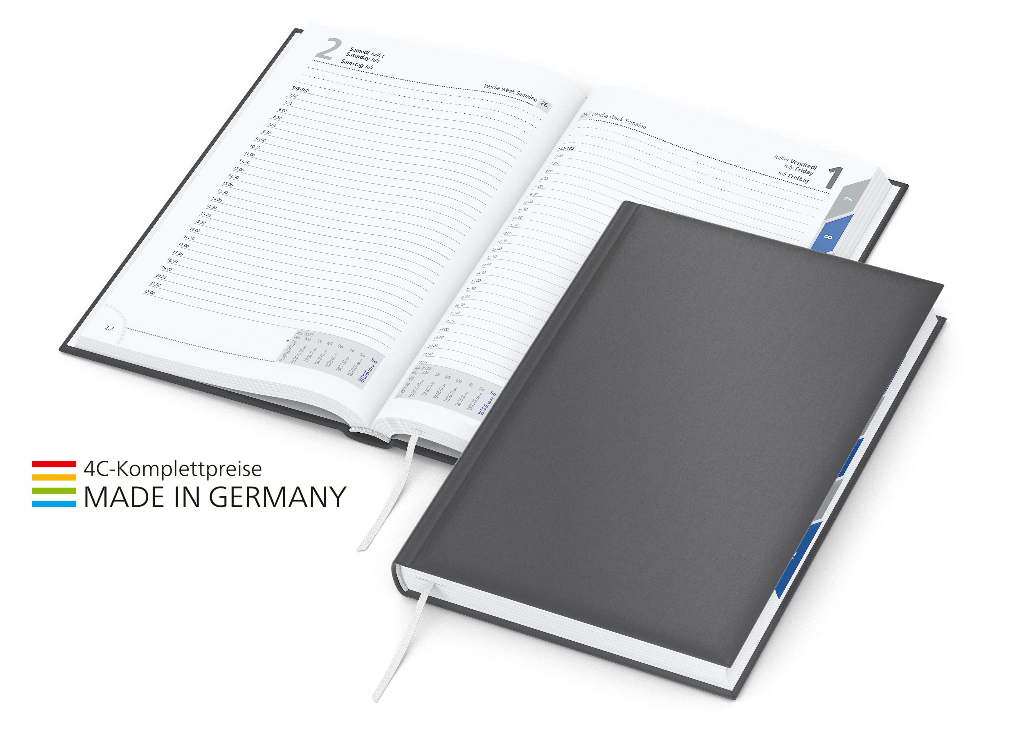 op de buitenzijde van de omslag (10,0 x 5,0 cm)