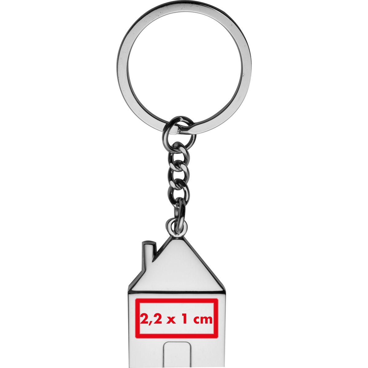 Op de voorkant (2,2 x 1 cm)