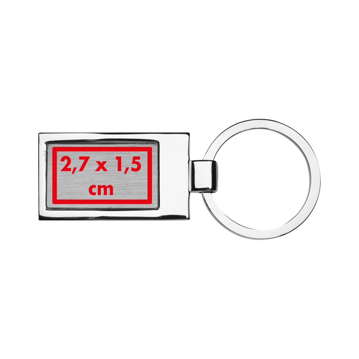 Onder de sleutelhanger (1,5 x 2,7 cm)