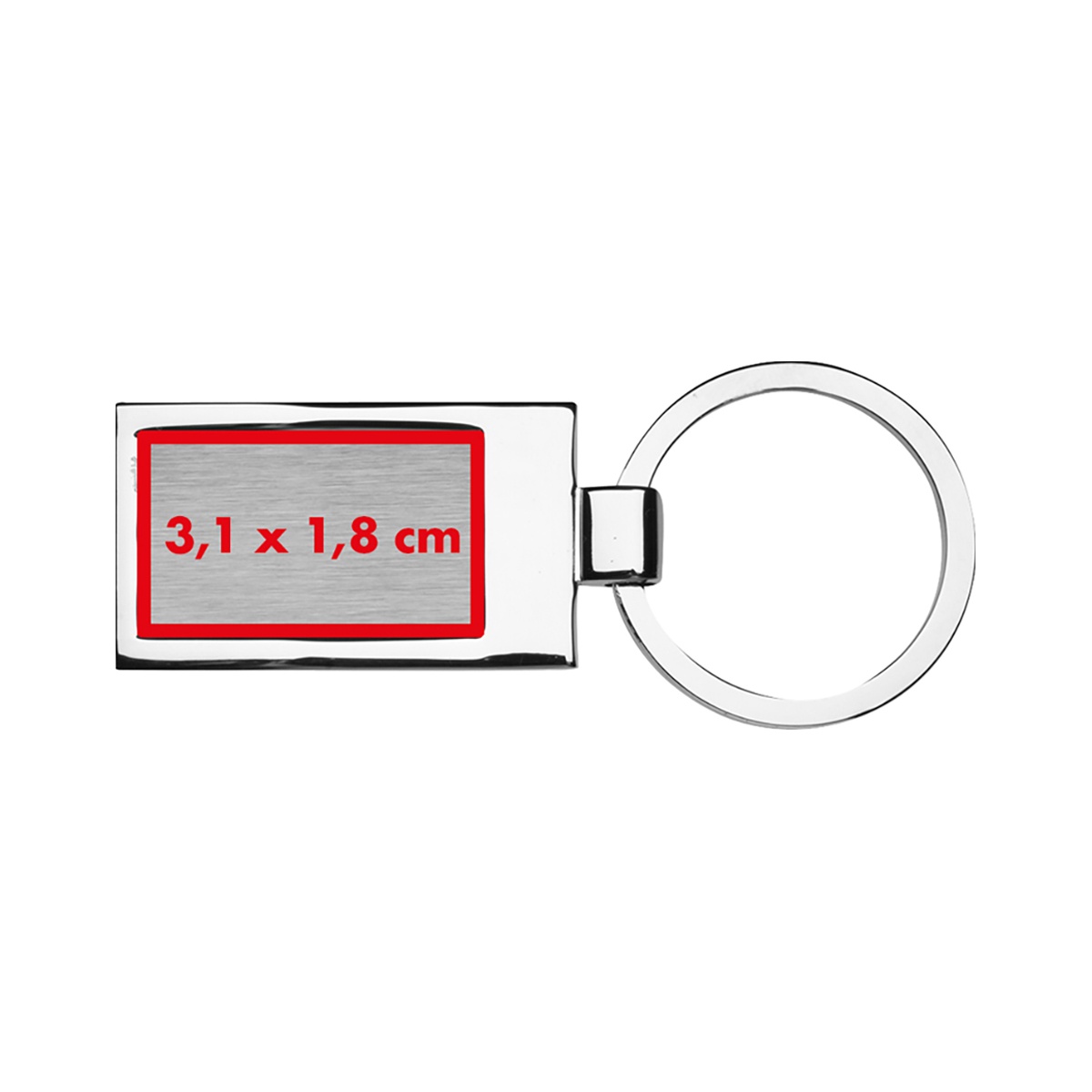 Onder de sleutelhanger (3,1 x 1,8 cm)