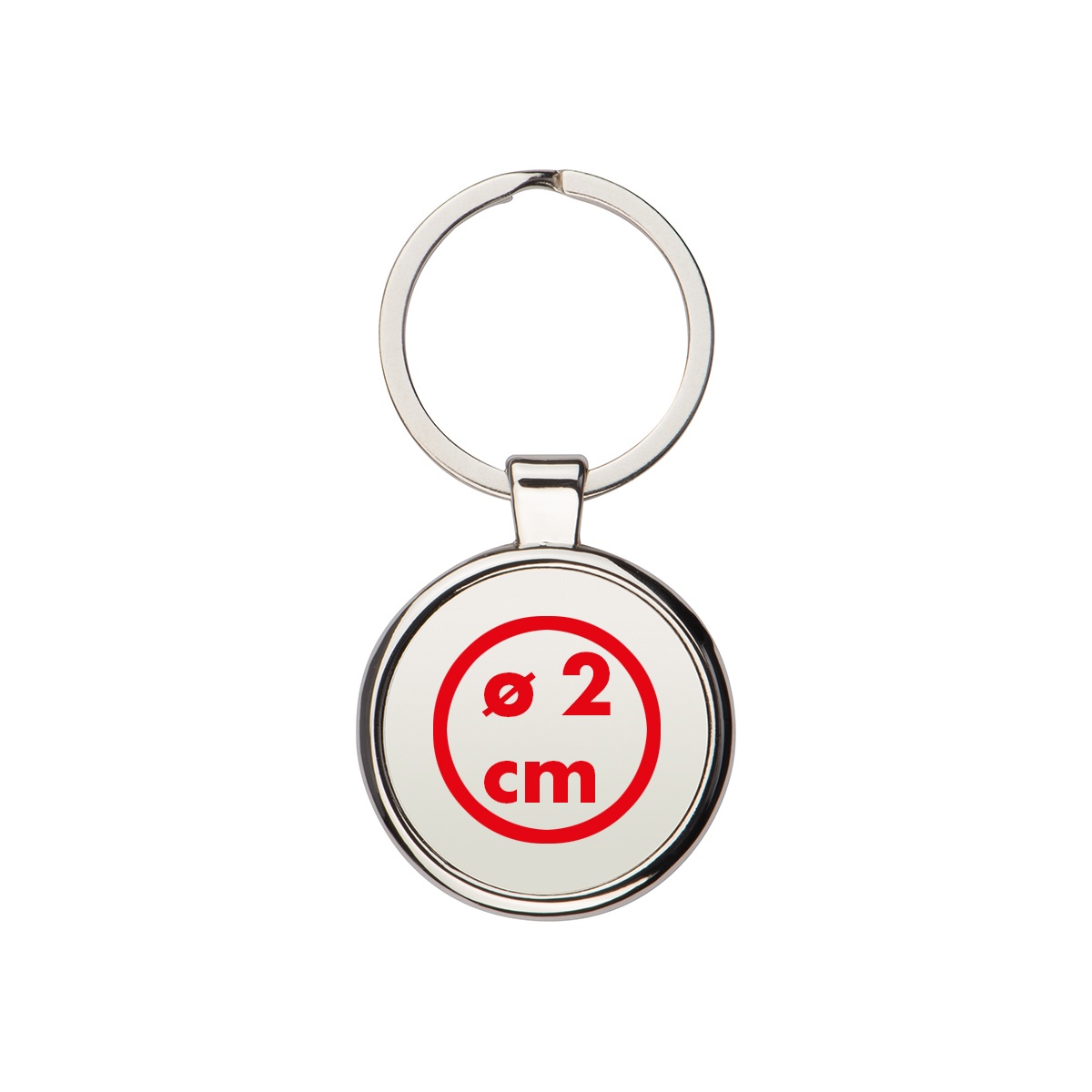 Onder de sleutelhanger (⌀ 2 cm)