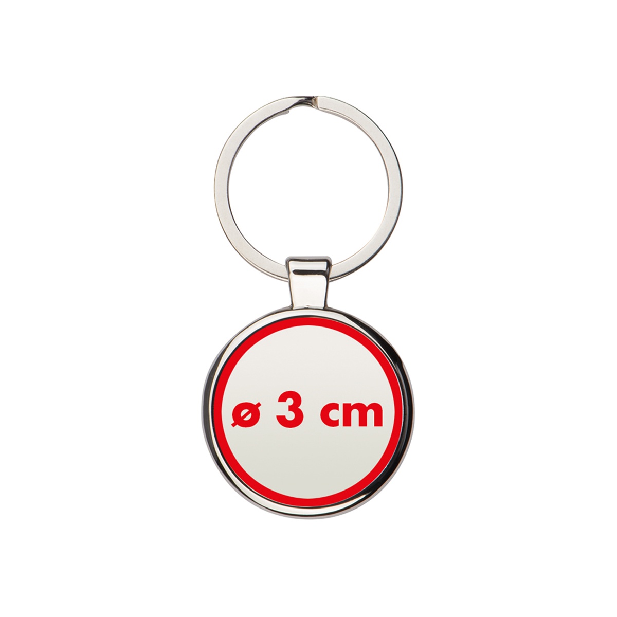 Onder de sleutelhanger (⌀ 3 cm)